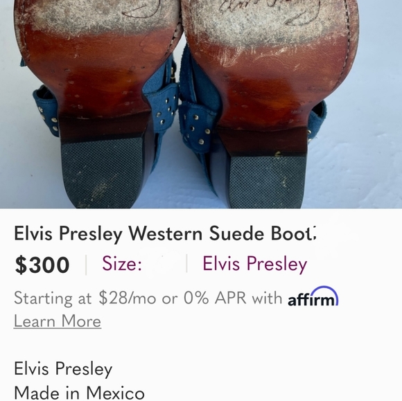 Elvis Presley Cowgirl boots size6.5 - Picture 2 of 5